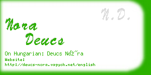 nora deucs business card